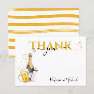 Bubbles and beer Baby shower Thank you card