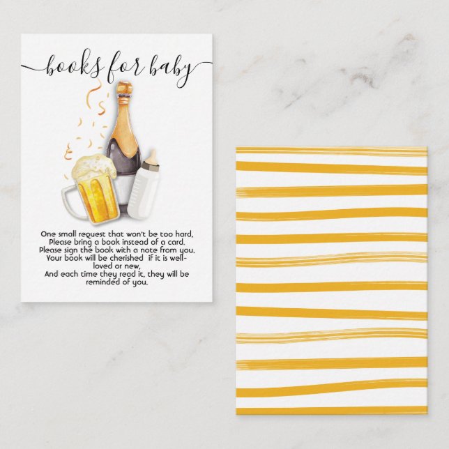 Bubbles and beer books for baby card (Front/Back)