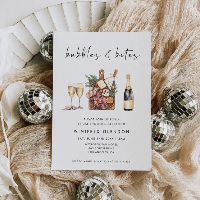 Bubbles and Bites Bridal Shower Invitation (Creator Uploaded)