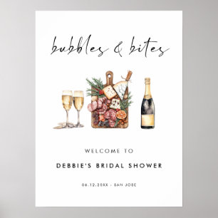 Bubbles and Bites Bridal Shower Welcome Poster