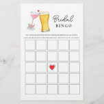 Bubbles and Brew  Couple's Shower Bingo games<br><div class="desc">Bubbles & Brew theme  Bridal / couples shower Bingo game with watercolor illustration of champagne & beer. . Personalise the back of the card with name of the couple and shower date.</div>