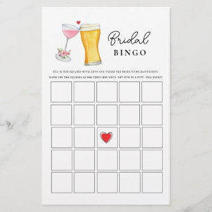 Bubbles and Brew  Couple's Shower Bingo games