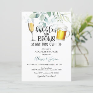 Bubbles and Brew Couples Shower Invitation