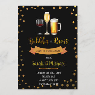 Bubbles and brew party invitation
