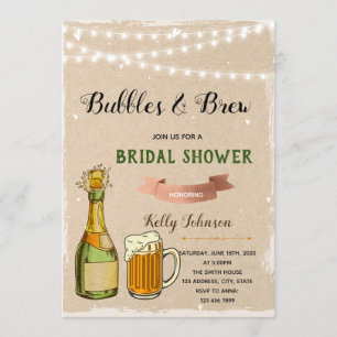 Bubbles and brew shower theme invitation