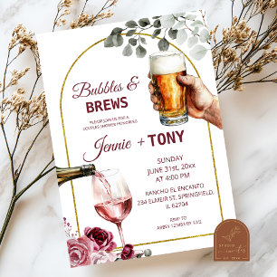 Bubbles and Brews Couples Shower Invitation