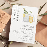 Bubbles and Brews Couples Shower Modern Minimalist Invitation<br><div class="desc">"Brews and Bubbles" Couple Shower: Celebrate the happy couple with a shower that combines the best of both worlds - craft beers and sparkling wines. This unique theme is perfect for the beer-loving groom and the wine-loving bride. The shower features a selection of delicious craft beers and bubbly wines for...</div>