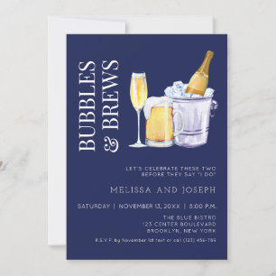 Bubbles and Brews Engagement Party Invitation