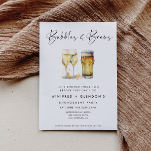 Bubbles and Brews Engagement Party Invitation