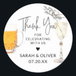 Bubbles and Brews Favour Stickers Wedding Shower<br><div class="desc">Celebrate your love with these personalised ‘Bubbles & Brews’ wedding shower favour stickers. These stickers feature a chic minimalist design and a custom message of your choice. They are perfect for adding a touch of elegance and charm to your champagne bottles, beer cans, or any other favours you want to...</div>