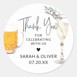 Bubbles and Brews Favour Stickers Wedding Shower
