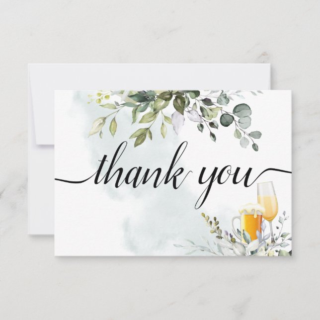 Bubbles and Brews Thank You Card (Front)