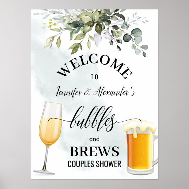 Bubbles and Brews Welcome Sign (Front)