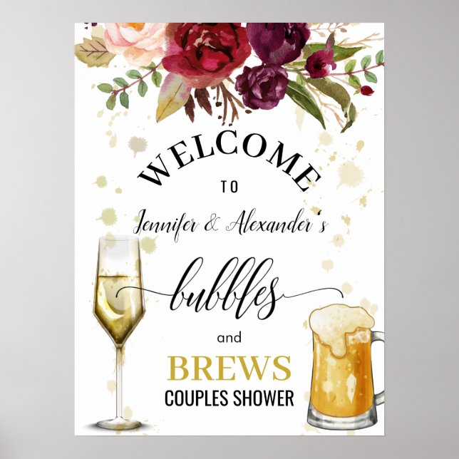 Bubbles and Brews Welcome Sign (Front)