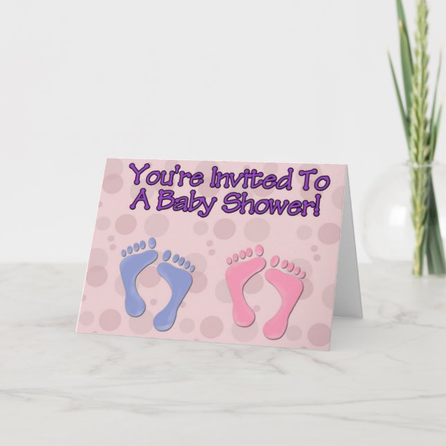 Bubbles and Feet Baby Shower Invitation (Front)