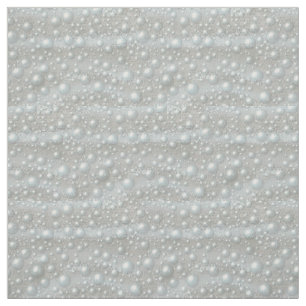Bubbles and Pearls Silver Blue White Fabric