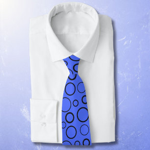 Bubbles and rings, black circles on blue tie