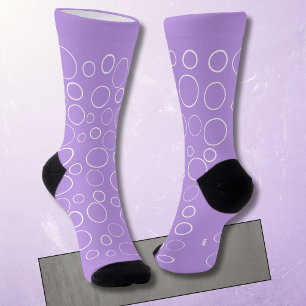 Bubbles and rings, white circles on lavender socks