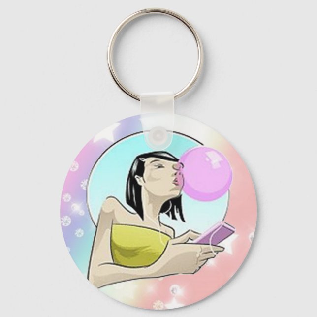 Bubbles and Stars Keychain (Front)