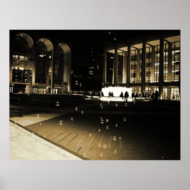 Bubbles at Lincoln Centre, All Sizes Poster (Front)