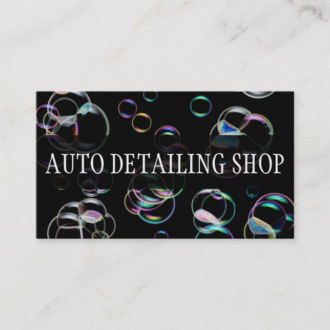 BUBBLES AUTO DETAILING AUTO REPAIR BUSINESS CARD (Front)