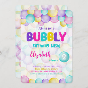 Bubbles Birthday Invitation
