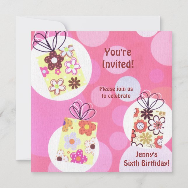 Bubbles Birthday Invitation (Front)