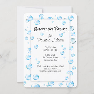 Bubbles Birthday Party Fun Invitation