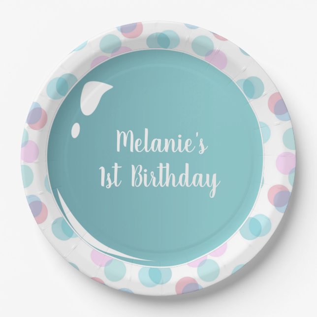 Bubbles Birthday Pop Popping Fun Plates (Front)