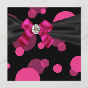 Bubbles Black Tie Party Pink Black Party Invitatio Invitation