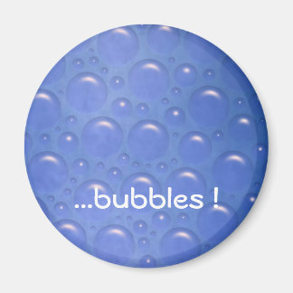 bubbles blue magnet round