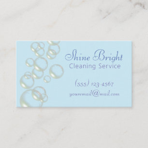 Bubbles Blue Professional Design Cleaning Service Business Card