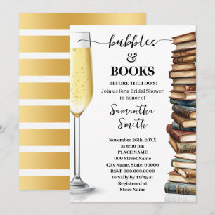 Bubbles & Books Before I Do Bridal Shower Invitation