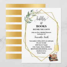 Bubbles & Books Before I Do Greenery Gold Shower