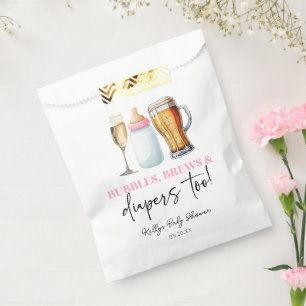 Bubbles Brews and Diapers Too! Baby Shower Favour Bags