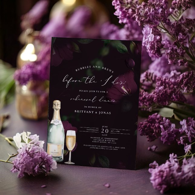Bubbles & Brews before the i do Rehearsal Dinner  Invitation (Creator Uploaded)