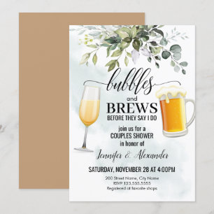 Bubbles & Brews Couples Shower Invitation