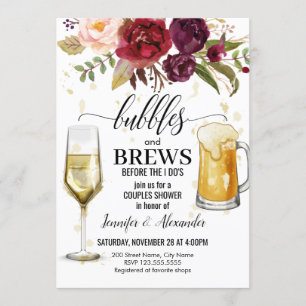 Bubbles & Brews Couples Shower Invitation