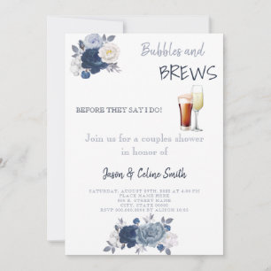 Bubbles & Brews Couples Wedding Shower Invitation