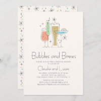 Bubbles Brews Couples Wedding Shower Invitation