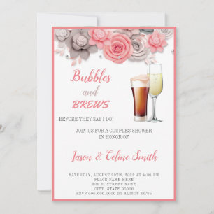 Bubbles & Brews Couples Wedding Shower Invitation