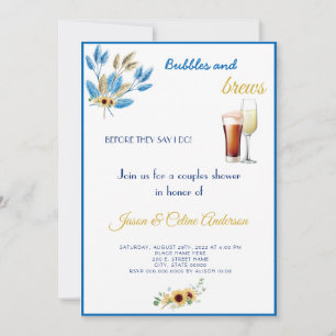 Bubbles & Brews Couples Wedding Shower Invitation