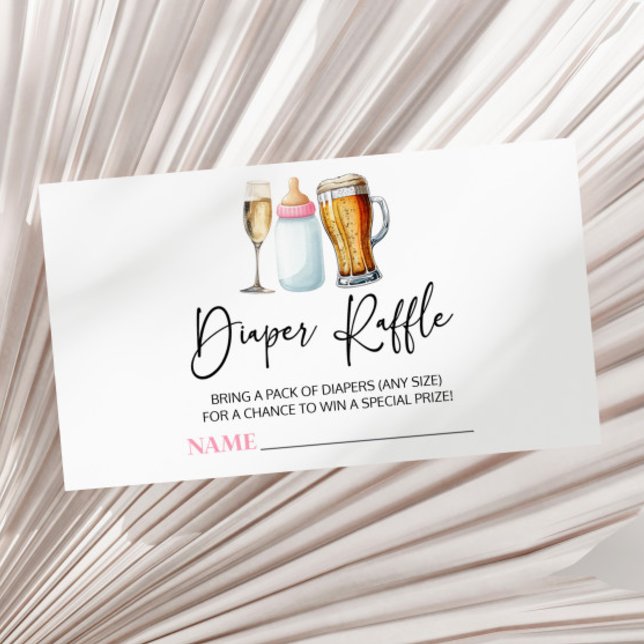 Bubbles Brews Diapers Baby Shower Diaper Raffle Enclosure Card (Creator Uploaded)