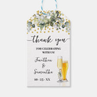 Bubbles & Brews Eucalyptus Gold Thank You Favour