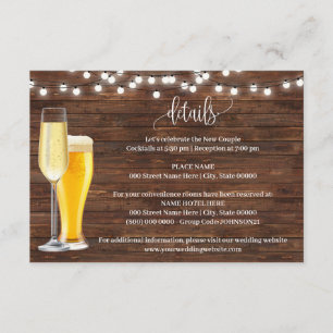 Bubbles & Brews Rustic Details Extra Info Enclosure Card