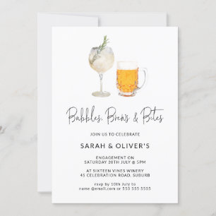 Bubbles & Brews Wine Engagement Invitation