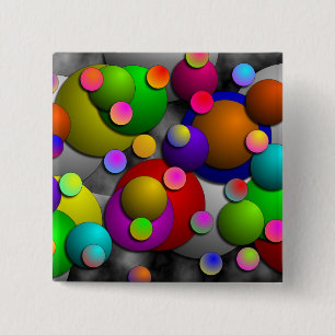 Bubbles by Kenneth Yoncich 15 Cm Square Badge