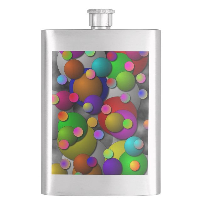 Bubbles by Kenneth Yoncich Hip Flask (Front)