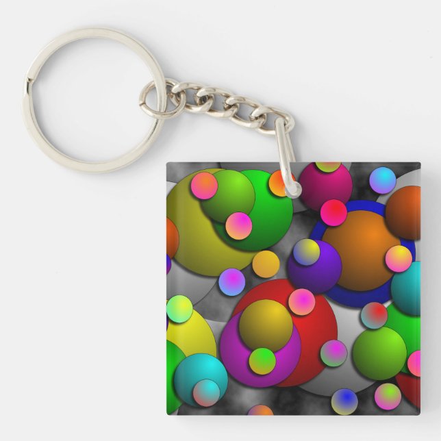 Bubbles by Kenneth Yoncich Key Ring (Front)