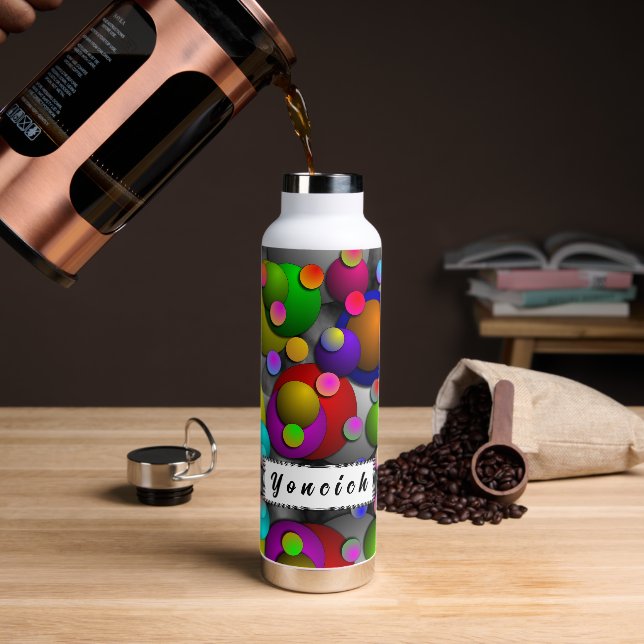 Bubbles by Kenneth Yoncich Water Bottle (Coffee)